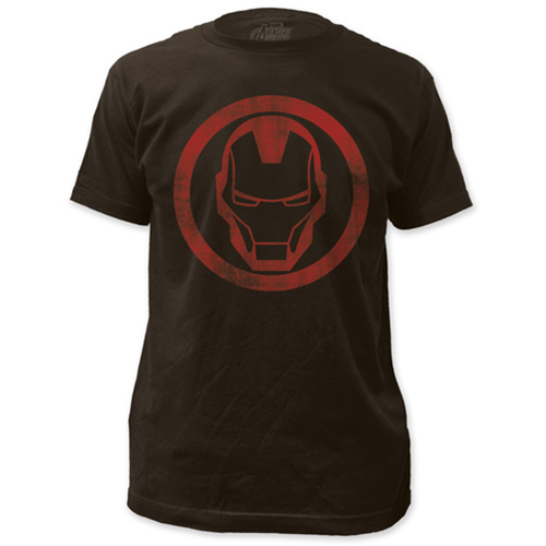 The Invincible Iron Man Distressed Icon Black T-Shirt